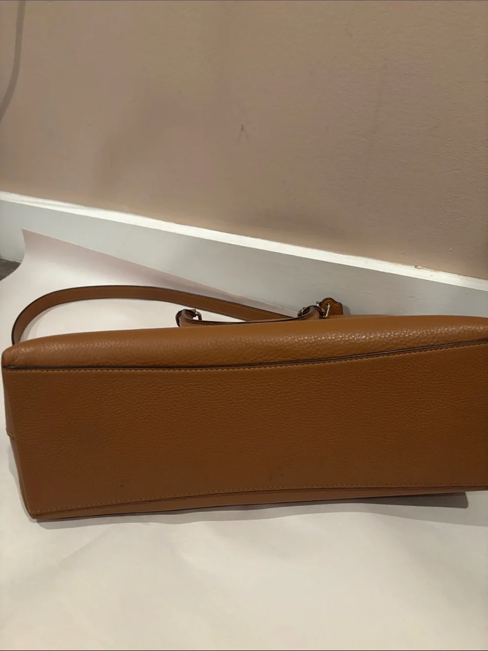 Coach Georgia Tan Pebble Leather Convertible Satchel - Coach